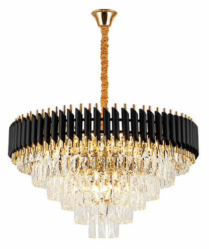 Lustre moderne en cristal haut de gamme noir & doré
