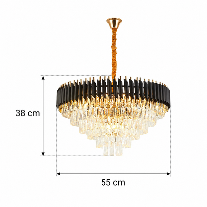 Lustre moderne en cristal haut de gamme noir & doré