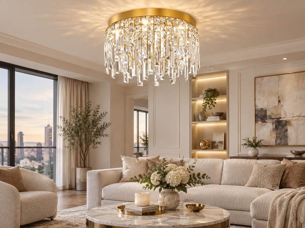 Plafonnier lustre en cristal LED