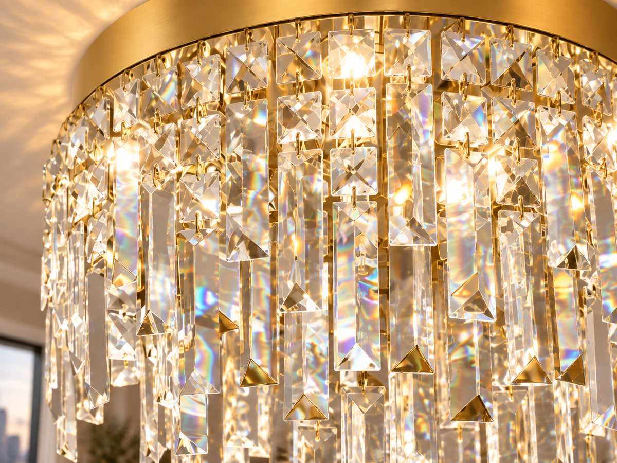 Plafonnier lustre en cristal LED