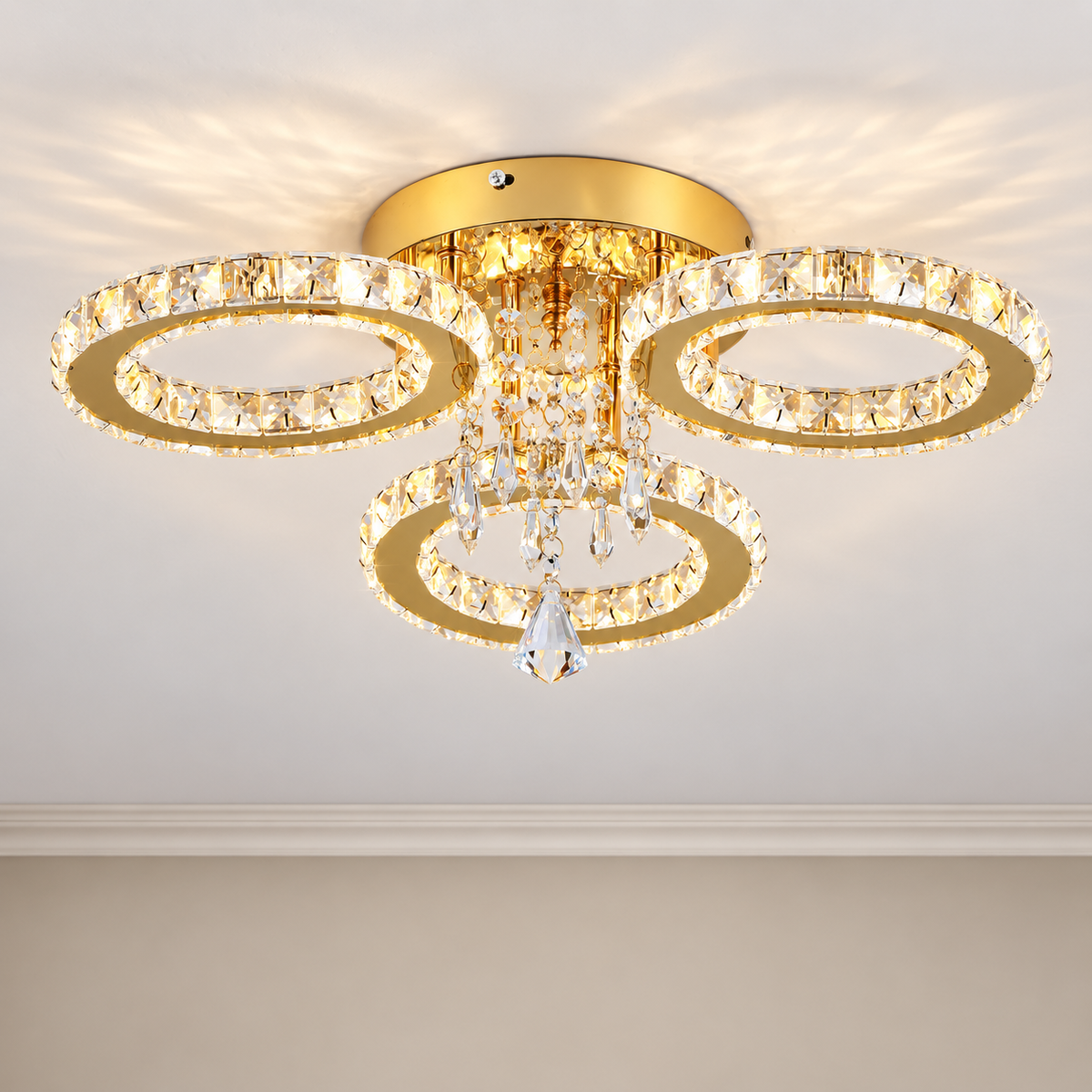 Plafonnier Prestige Or & Cristal
