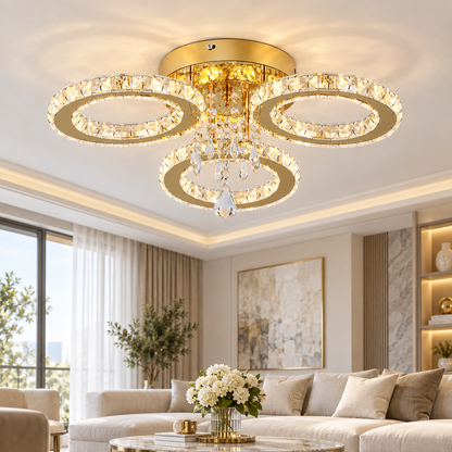 Plafonnier Prestige Or & Cristal