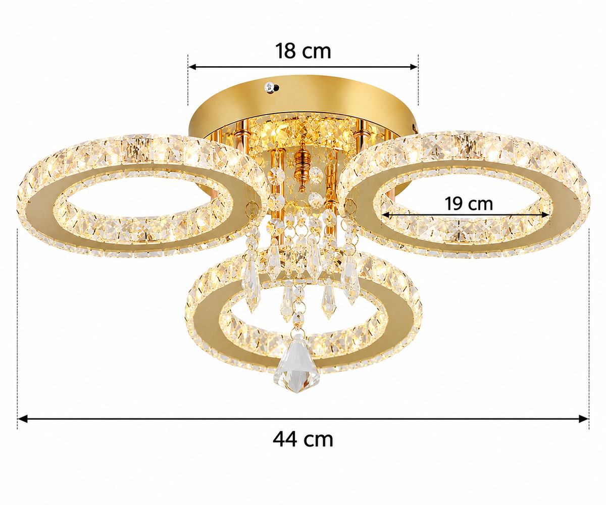 Plafonnier Prestige Or & Cristal