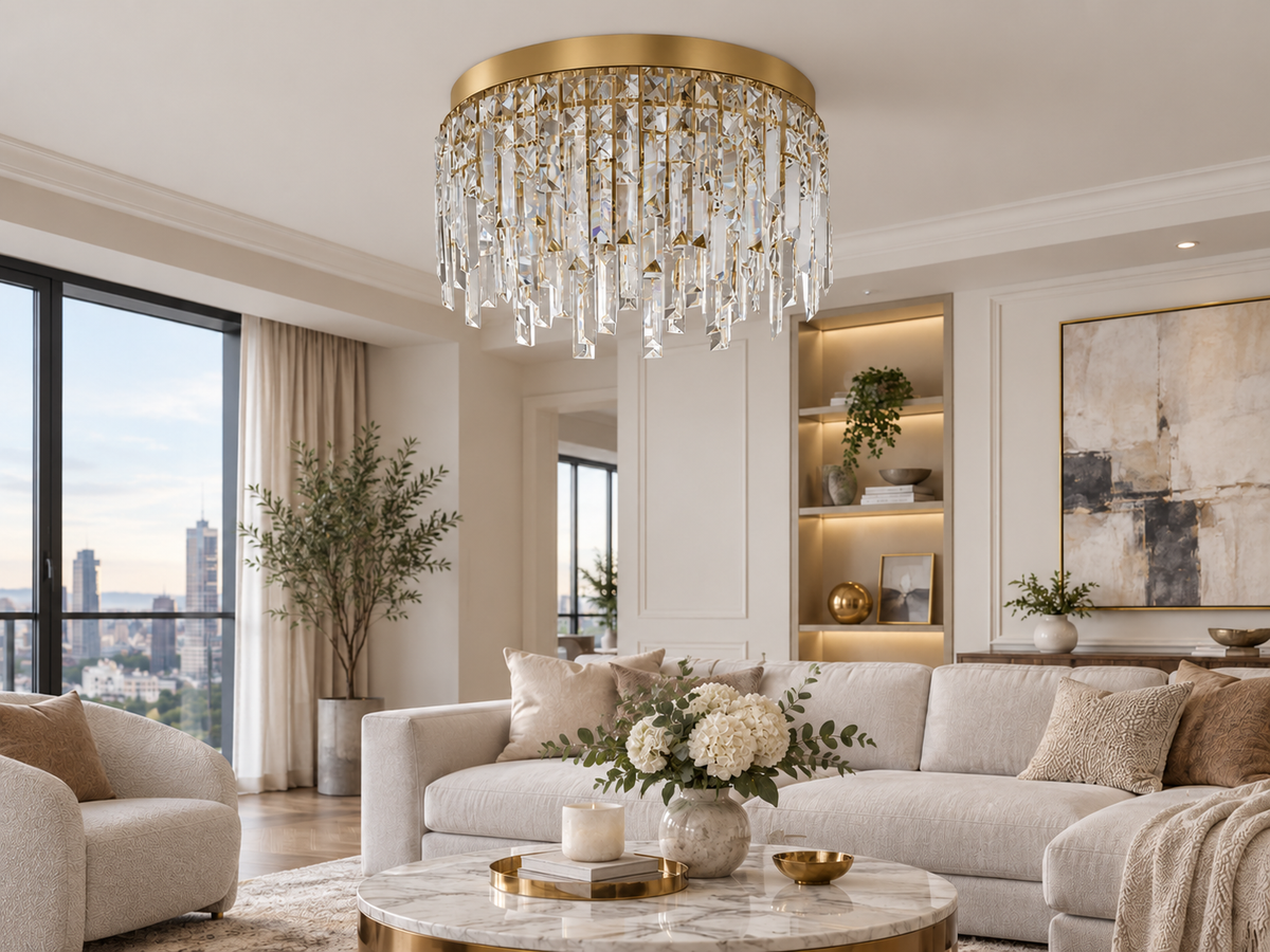 Plafonnier lustre en cristal LED