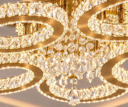 Plafonnier Prestige en Cristal Doré